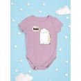 thumbnail image 3 of Boo. Retro Style Cute Ghost Bodysuit Infant -Image by Shutterstock,  6 Months, 3 of 4