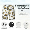 thumbnail image 6 of Picia Funny Excavator pattern Mens Swim Trunks with Compression Liner Stretch Beach Shorts Quick Dry with Zipper Pockets No-Chafing Board Shorts-, 6 of 9