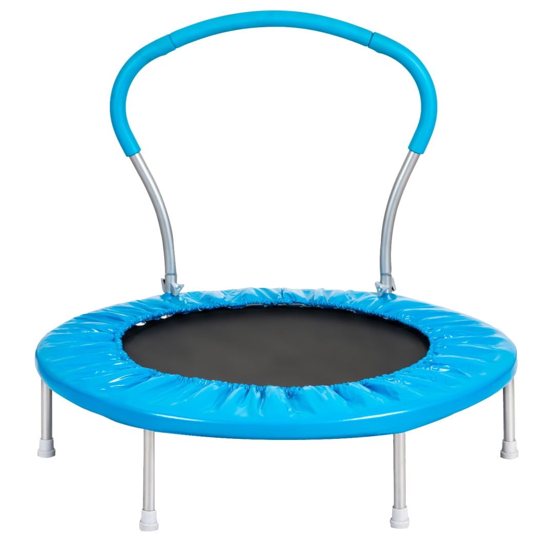 JAMPOOCA Mini Kids Trampoline with Handle, Blue, 36.00" x 36.00" x 30.33"