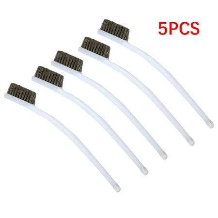 

5 Pcs Small White Wire Brush Stainless Steel Cleaning Rust Metal Motorcycle