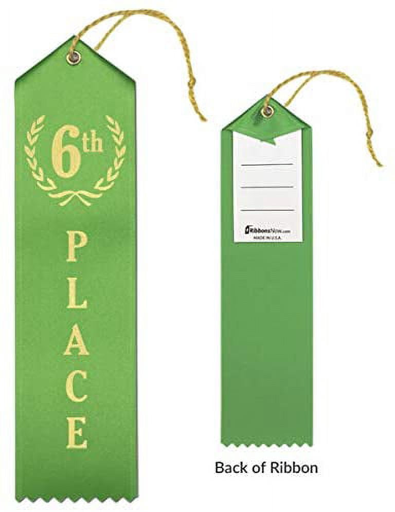 RibbonsNow 1st - 6th Place Award Ribbons - 72 Total Ribbons - 12 Each Place with Card & String