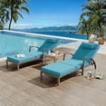 thumbnail image 1 of 2-Piece Rattan Patio Chaise Lounge Set - 5-Position Adjustable Folding Recliner Chairs with Cushions & Pillow - Ideal for Poolside, Backyard, Deck, Porch, 1 of 8