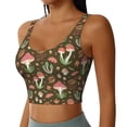 thumbnail image 2 of Fotbe Mushrooms and Autumn Sujetador Deportivo Largo sin Aros para Mujer con Almohadillas y Soporte Medio, Transpirable y Absorbente, Camiseta Tipo Chaleco o Tank Top-Large, 2 of 8