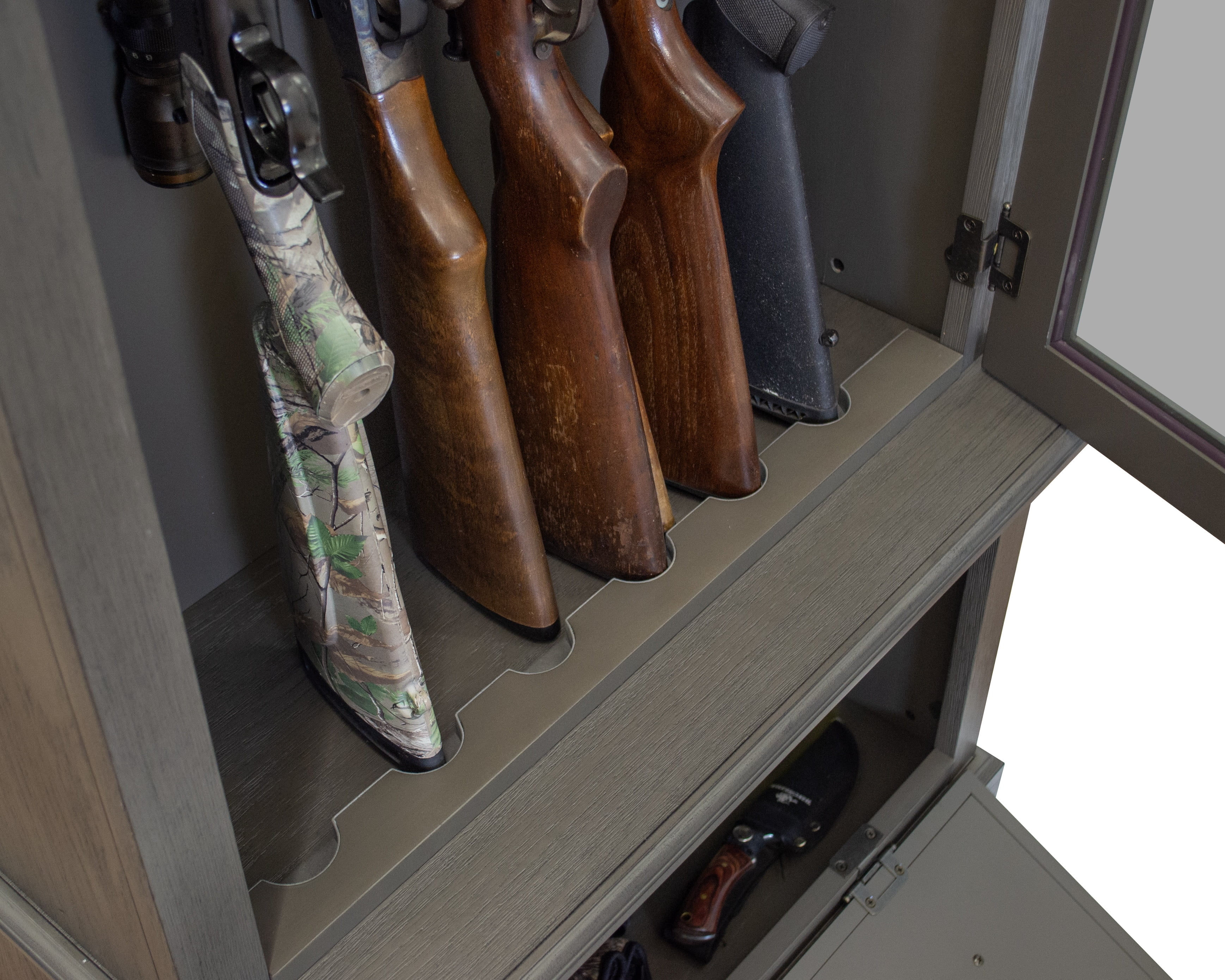 American Furniture Classics Model 860 Classic 12 Gun Cabinet Grey