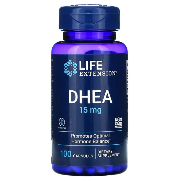 Life Extension DHEA Capsules, 15mg, 100 Ct