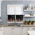 thumbnail image 2 of Mushroom Kitchen Curtains Set 24 Inch Length, Spring Floral Rod Pocket Tier and Kitchen Valances Set, Summer Botanical Night Moon Sky Black Farmhouse Window Curtains Set for Bedroom/Living Room, 2 of 6