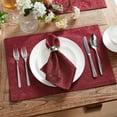 thumbnail image 2 of Porch & Den  Pamela Damask Placemat (Set of 4) - 13"x19" Cranberry, 2 of 5