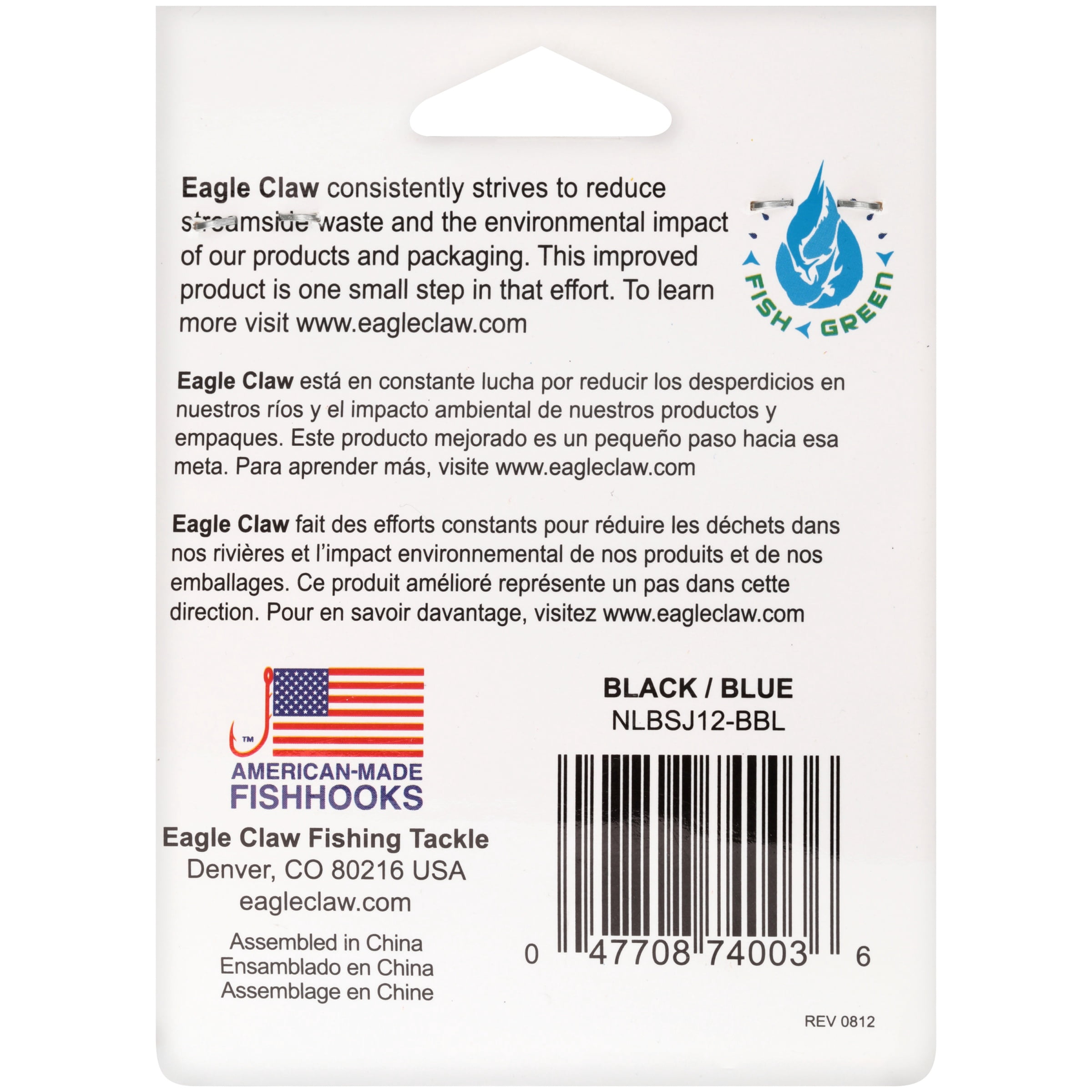 Eagle Claw Lazer Sharp NLBSJ12-BBL Bass Fishing Jig 1/2 oz.