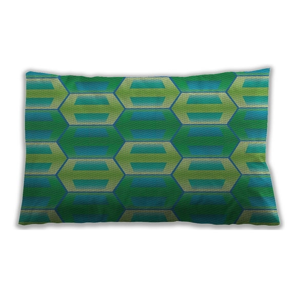 Ahgly Company Outdoor Rectangular Patterned Lumbar Throw Pillow, 13 inch by 19 inch