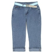 Riders - Women's Belted Cuffed Denim Capri