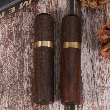 

2pcs Wooden Toothpick Canisters Pocket Storage Container Stitch Holders for Needdles Thread Small Sundries Black Brown