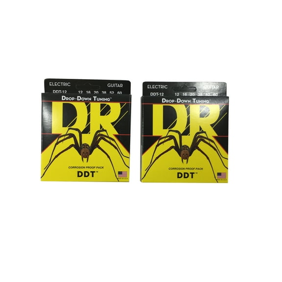 DR Guitar Strings 2 Pack Electric DDT Drop Down Tuning 12-60 Extra Extra Heavy