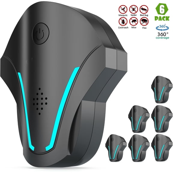 2026 Upgraded Ultrasonic Pest Repeler, 6 Pack Indoor Mouse Repelent for Rat, Mice, Rodent, Roach, Cockroach, Insect, Mosquito, Spider, Electronic Plug in Pest Control for House, Kitchen, Garage