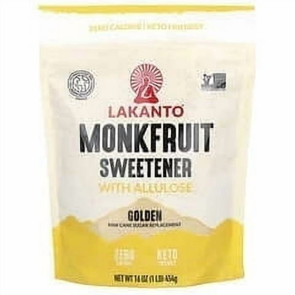 Lakanto, Monkfruit Sweetener with Allulose, Golden, 16 oz (454 g) Pack of 4