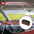 thumbnail image 2 of Estuche para Gafas de Sol de Coche Unique Bargains Soporte Universal para Gafas de Sol Cuero Sintético Suave Respaldo Adhesivo Marrón 18.8x3cm 1 Pcs, 2 of 7