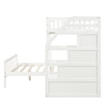 thumbnail image 6 of White Twin Over Full Loft Bed - Spacious Sleeping Space For A Restful Night With Staircase In 61.4''h Tall, Provide Ample Headroom, 6 of 6