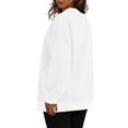 thumbnail image 4 of LEBONYARD Womens Plus Size Clearance $5,Fashion Women Round Neck Long Sleeve Solid Loose Sweatshirt Blouse Tops White S, 4 of 8