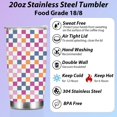 thumbnail image 3 of Christmas Birthday Gifts Best Friend Women Gifts Tumbler Plaid Coffee Mug Insulated Stainless Steel Thermal Cup with Lid, Vacuum Water Tumblers Travel Coffee Cup for Car Office, Vintage Checkered, 3 of 6