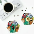 thumbnail image 4 of Lsque Scooby-Doo Pattern 4" Drink Coasters Set of 6, Leather Absorbent Coasters, Table Coaster Set Decorative Coffee Cup Coasters Housewarming Gift, 4 of 7