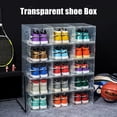 thumbnail image 5 of ZXNYH 12 Pack Shoe Storage Boxes, Shoe Box Clear Plastic Stackable, Drawer Type Front Opening Shoe Holder Containers(Transparent), 5 of 9