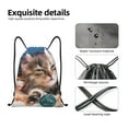 thumbnail image 6 of Kdxio Playful Cat Print Drawstring Backpack Bag,Waterproof Draw String Back Sack, Gym Drawstring Bags Swim Bag For Unisex, 6 of 9