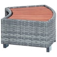 thumbnail image 3 of vidaXL Marche de Spa Gris Rotin Poly 92x45x25 cm, 3 of 5
