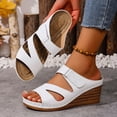 thumbnail image 4 of Rokment Wedges Dress Sandals for Women Ladies 2026 Summer Fashion Casual Leather Open Toe Platform Dressy Slip on Ladies Orthotic Arch Support Chunky High Heels Beach Slides F Size 7.5, 4 of 7