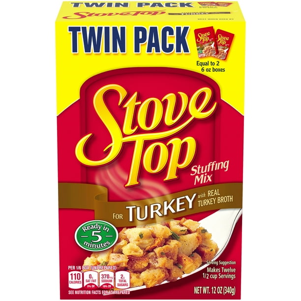 Stove Top Stuffing Mix for Turkey, 2 ct Pack, 6 oz Boxes