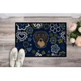 thumbnail image 2 of Carolines Treasures BB5064MAT 18 x 27 in. Blue Flowers Longhair Black & Tan Dachshund Indoor or Outdoor Mat, 2 of 4
