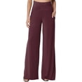 thumbnail image 4 of Women's Palazzo Lounge Wide Leg Casual High Waist Flowy Pants with Pockets 3XL, 4 of 5