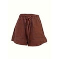 thumbnail image 3 of Drawstring Elastic Waist Shorts, Casual Comfortable Shorts With Pockets For Summer, Women's Clothing, 3 of 4