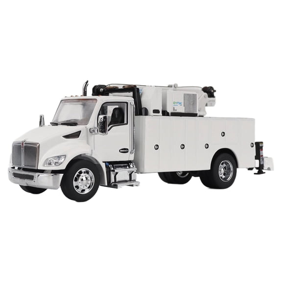 Diecast Masters 1/50 White Kenworth T380 Auto-Crane Titan85-Body HC14 Crane Work Truck with Miller EnPak A60 71212