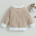 thumbnail image 5 of Generic Kids Baby Boys or Girls Sweatshirts Soft Cotton Warm Crewneck Cartoon Stripes Long Sleeve Pullover Sweatshirts for Boys or Girls Fall Winter Clothes （18-24 Months Blue）, 5 of 9