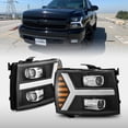 thumbnail image 6 of AlphaRex Base Model Black Fit 07-13 Chevy Silverado 1500/07-14 Silverado 2500HD/3500HD Switchback DRL/Signal LED Tube Dual Projector Headlights, 6 of 7