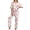 13-White Morning Glory, variant on Lounge Sets for Women Knit Short Sleeve V-neck Tops and Long Pants Soft Comfy Pajamas Set Oversized 2 Piece Outfits