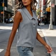 thumbnail image 4 of Jinhomg Women's V Neck Tank Tops Sleeveless Polos Shirts Henley Loose Fit Cute Summer Tees 2026 Fashion Trendy Clothes Gray S, 4 of 6