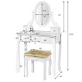 thumbnail image 2 of Costway Vanity Table Dressing Table 5 Make Up Table Stool White, 2 of 12