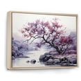 thumbnail image 2 of Designart "Purple Tree Dusk Euphony Landscape II" Landscape Trees Floater Framed Wall Art Print, 2 of 7