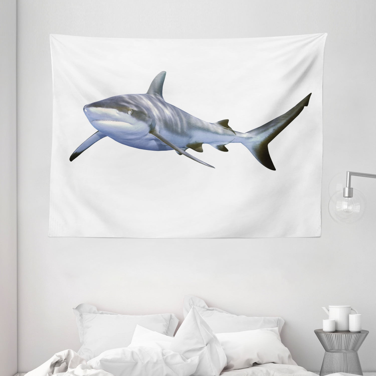 3D Great White Shark Tapestry Wall Hanging Bedroom Living Room Dorm Blankets 