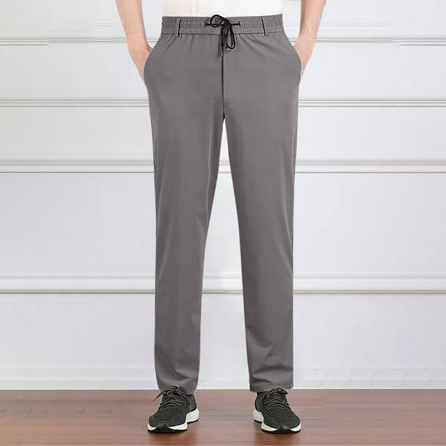 Pantalones largos de verano para hombre, de pierna recta, para uso diario, finos, informales, de negocios, de poliéster.