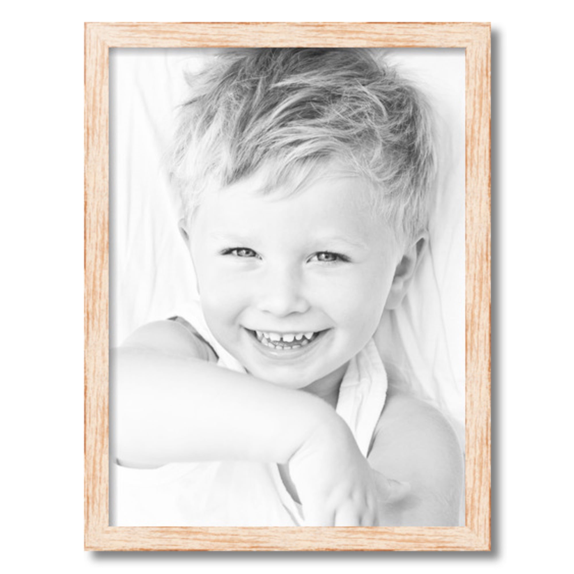 ArtToFrames 18" x 24" Knotty Pines Pecan with White Wash Picture Frame, 18x24 inch White Wood Poster Frame (WOM-4771), 1 Pack
