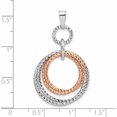 thumbnail image 3 of Sterling Silver Jbsp\'s Rose Gold-Plated Rh-Plated D/C Pendant (41.75 X 23) Made In Italy -Jewelry By Sweet Pea, 3 of 7