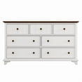 thumbnail image 4 of 7 Drawers Dresser for Bedroom, Farmhouse 61" Wide Wood Dressers Chest of Drawers, Vintage Design TV Stand, Rustic Storage Dresser Organizer with Metal Handle Closet for Living Room, Hallway, 4 of 7