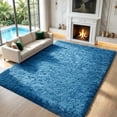 thumbnail image 5 of Pentantan 8ft x 10ft Shag Area Rugs, Fluffy Rug for Living Room Bedroom, Soft Plush Pile Indoor Carpet, Navy Blue, 5 of 7