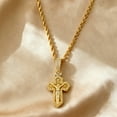 thumbnail image 3 of Copper Zirconia Crucifix Necklace, Detailed Jesus Christ Cross Pendant with Rope Chain, Iced Out Religious Jewelry Gift for Men and Women, 3 of 7