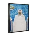 thumbnail image 3 of Stupell Industries Cat on Diving Board Animals & Insects Painting Black Floater Framed Art Print Wall Art, 25 x 31, 3 of 9