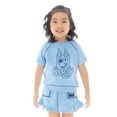 thumbnail image 6 of Bluey Toddler Girl Embroidered Graphic Top and Ruffle Shorts Set, 2-Piece, Sizes 12M-5T, 6 of 6