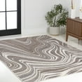 thumbnail image 3 of JONATHAN Y SUPERSOFT 4 x 6 Area Rug, Eleni Glam Abstract Marble - Brown/Cream, SEU301B-4, 3 of 7