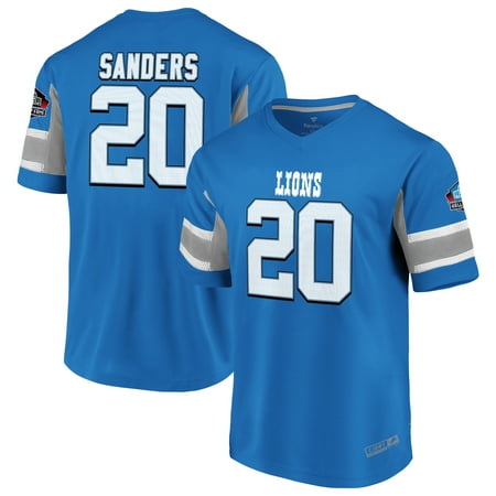 Barry Sanders Detroit Lions NFL Pro Line by Fanatics Branded Hall of Fame Hashmark Retired Player Name & Number V-Neck Top - (Best Number For Jersey)
