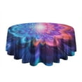 thumbnail image 5 of Colorful Tie Dye Burst Flower Pattern Round Tablecloth 60"x60",Wrinkle Wipeable Table Cloth for Kitchen Dining Room Picnic Patio Party, 5 of 6